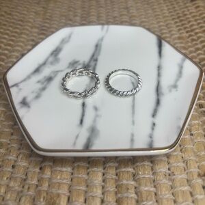 Silver Tone Boho Chain Link Costume Fashion Stacking Ring Set Women’s Size 7